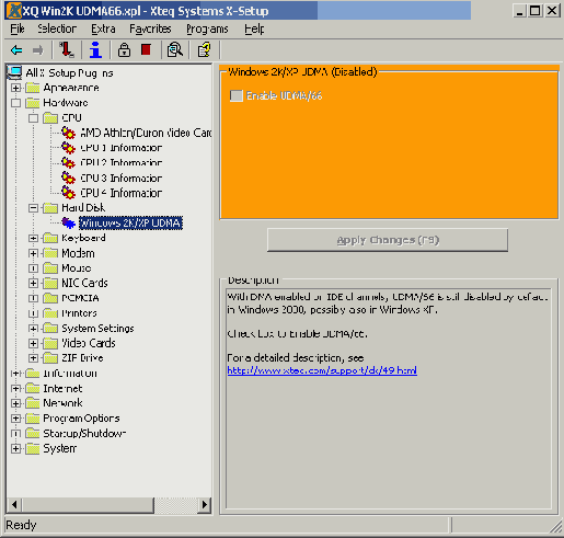 Оптимизация Windows 2000 с помощью утилиты Xteq Systems X-Setup