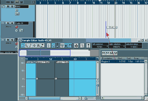 Недеструктивное редактирование в Sample Editor