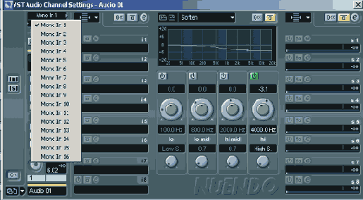 Конфигурирование VST-входов
