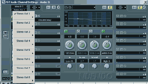 Конфигурирование VST-входов