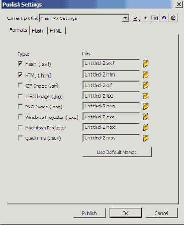   Publish Settings
